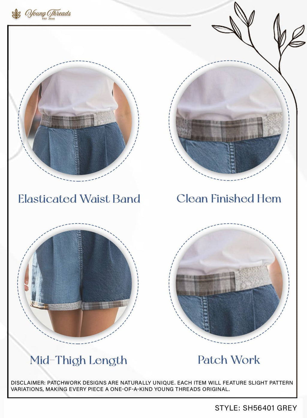Young Threads: Artisan Boho Linen Tie-Waist Ruffle Hem Shorts NEW: LATTE / Small - XL