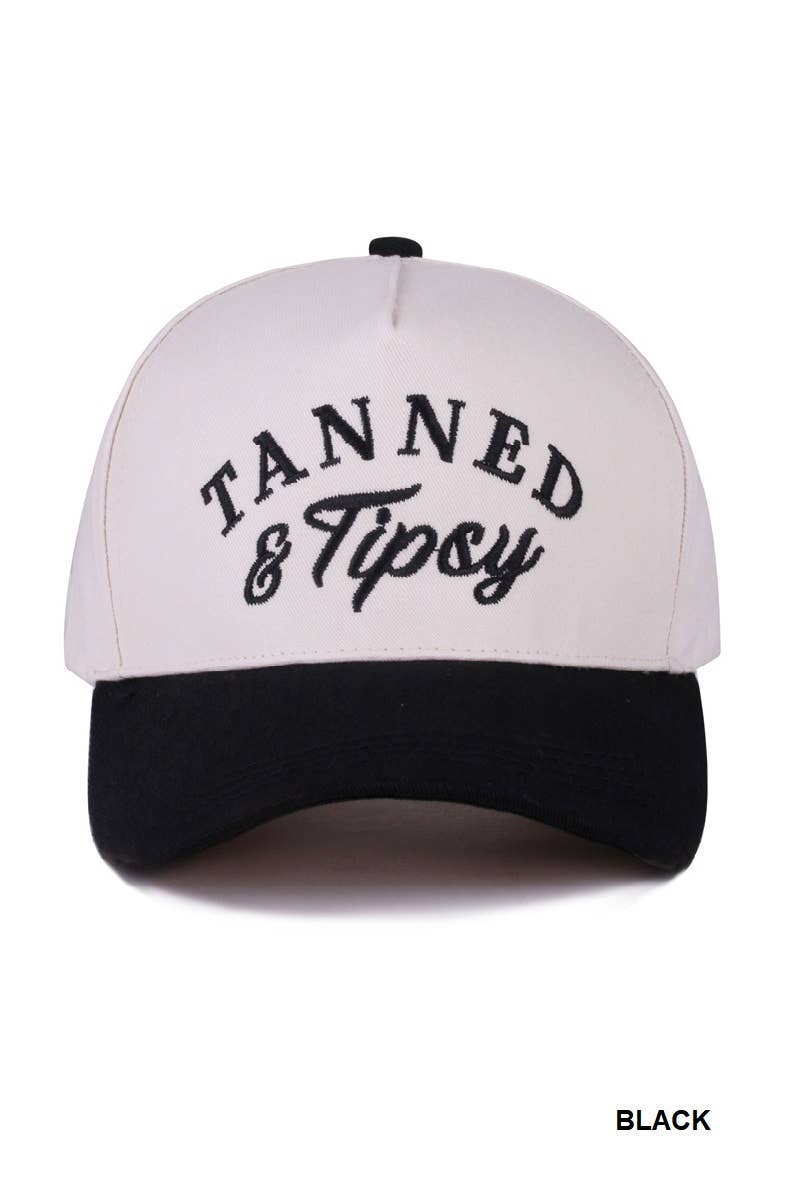 Tanned & Tipsy two tone canvas cotton cap  Zenana .: FLORAL / OS