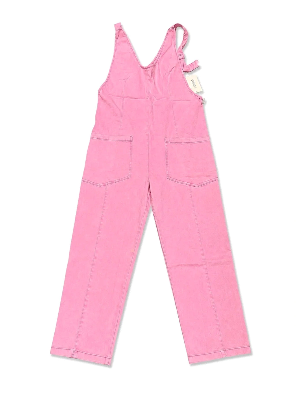Zenana Mineral Washed Adjustable Strap Overalls/Jumpsuit - Pink - Small - Large