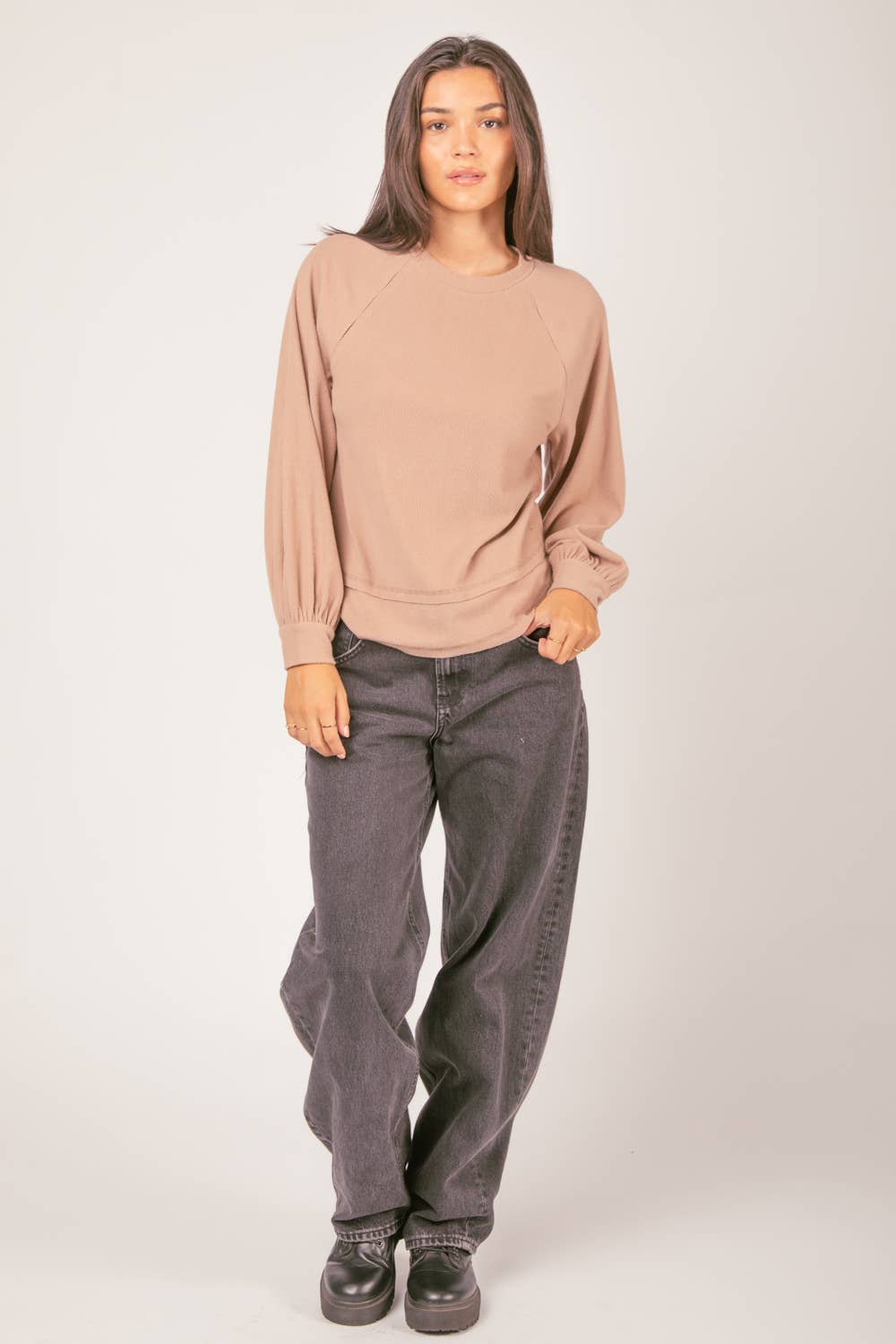 Casual Oversized Cutout Knit Top: CREAM