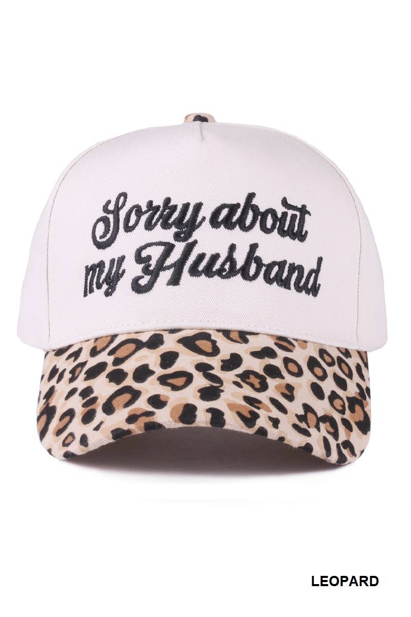 Sorry About My Husband Two Tone Canvas Cotton Cap  Zenana : COW/ OS