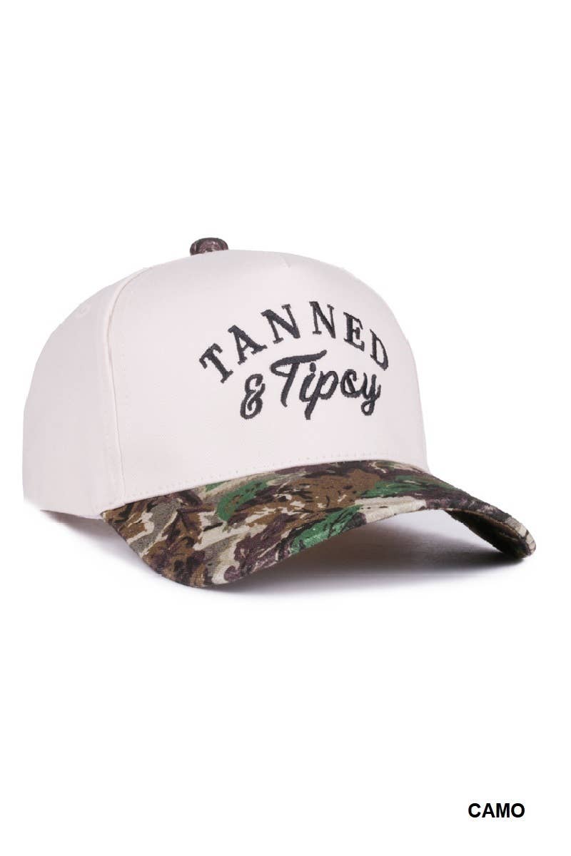 Tanned & Tipsy two tone canvas cotton cap  Zenana .: FLORAL / OS