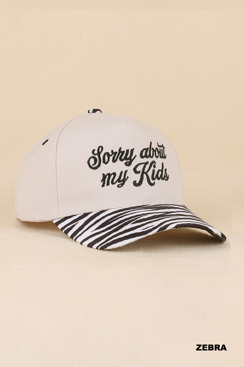 Zenana Sorry About My Kids Two Tone Snapback Hat: COW/ OS