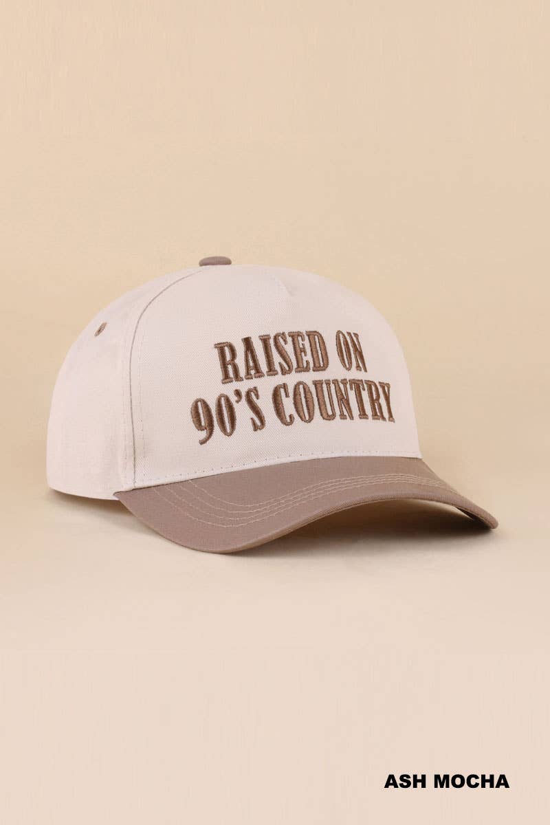 Zenana Raised On 90's Country Two Tone Snapback Hat Zenana : COW- / OS