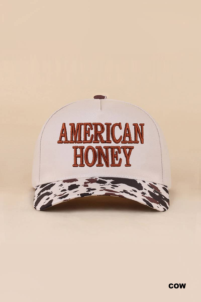 American Honey Two Tone Canvas Cotton Cap  Zenana : COW/ OS