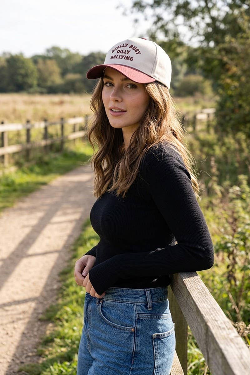 Zenana Dilly Dally Two Tone Snapback Hat: FLORAL/ OS