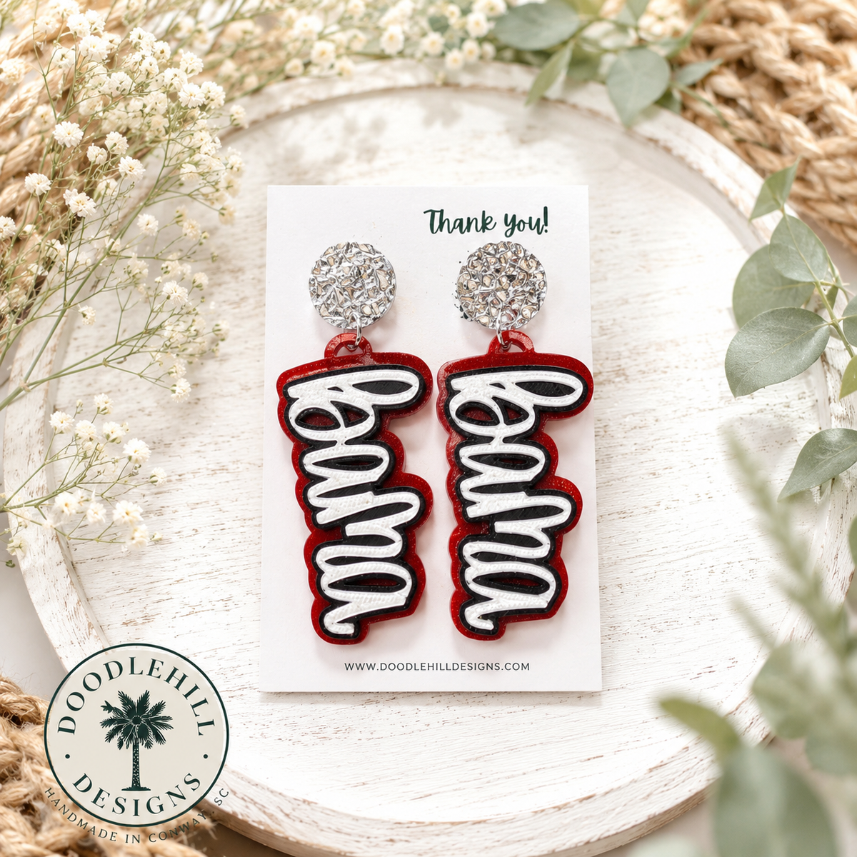 Alabama Crimson Tide Bama Game Day Earrings | Logo post