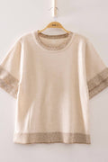 Soft Touch Contrast Rib Knit Top - Small-Large