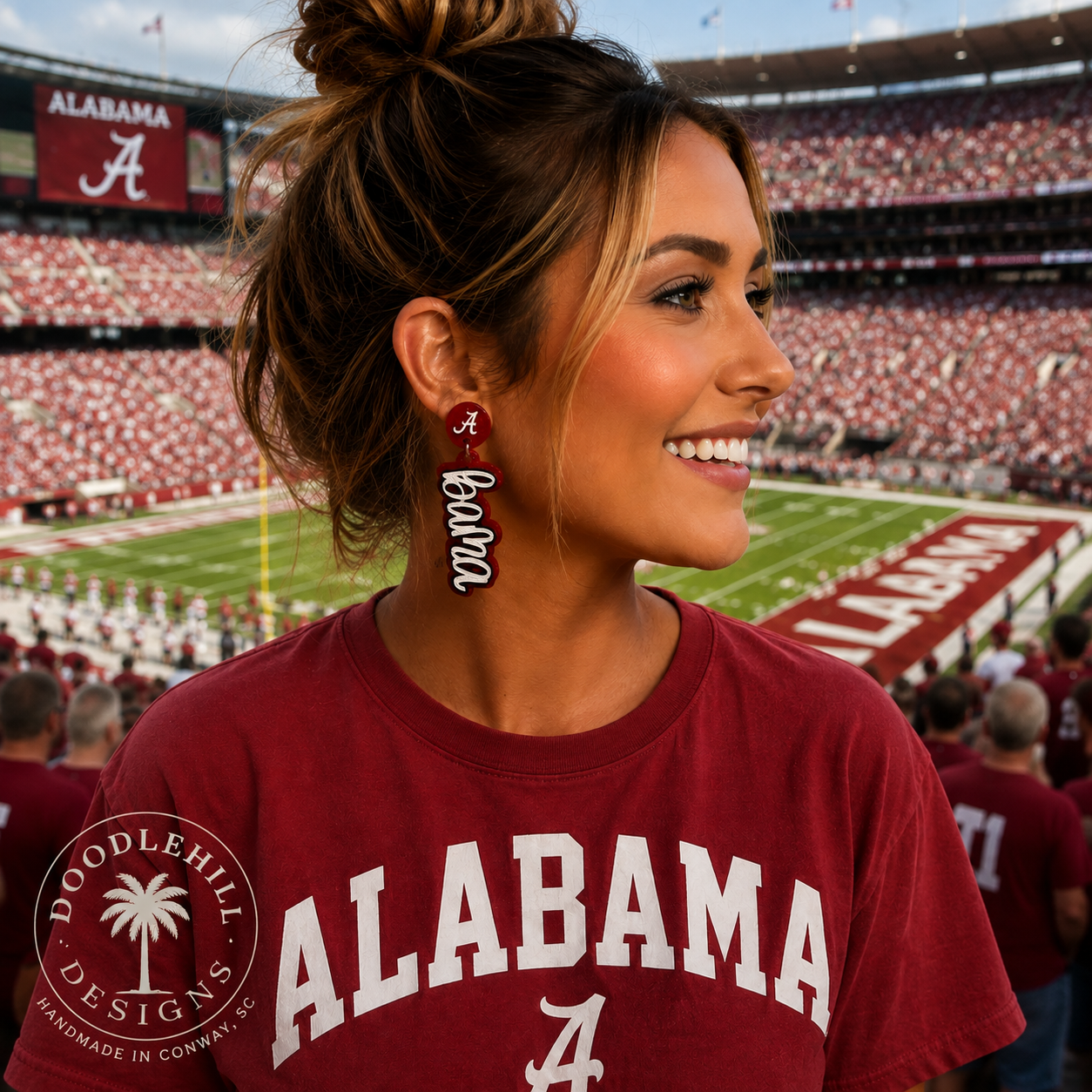 Alabama Crimson Tide Bama Game Day Earrings | Logo post