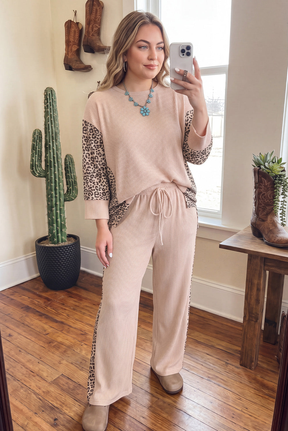 Leopard Luxe Ribbed Two-Piece Set - Sizes S-4X
