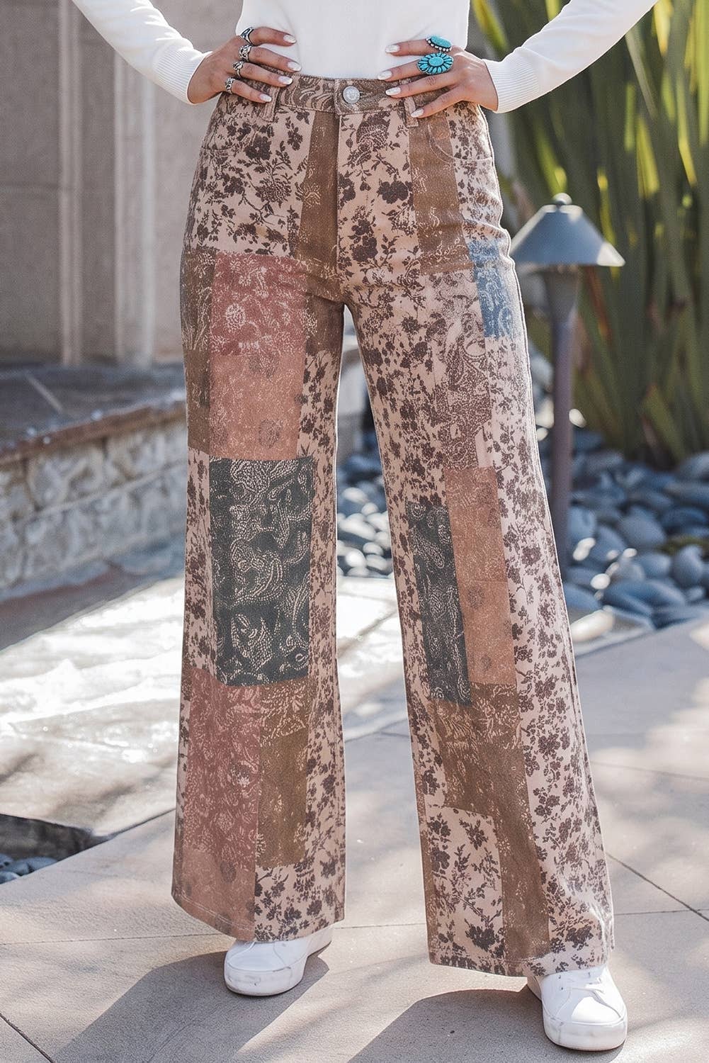 Boho Patchwork Denim Jeans Fall Colors Sizes 6-14