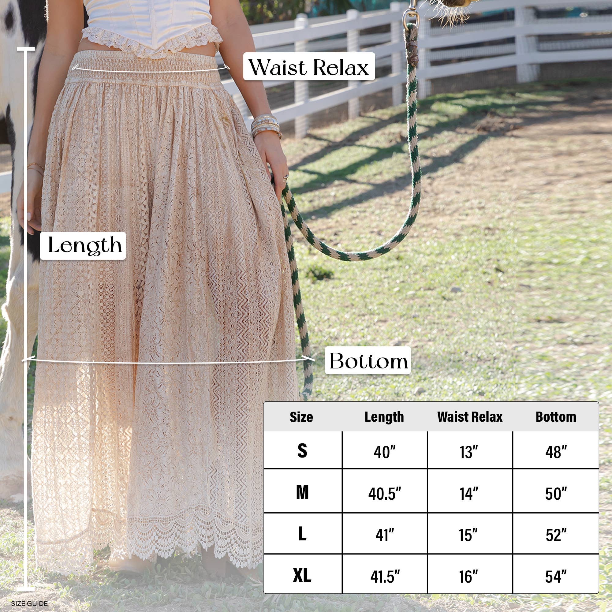 Young Threads - Desert Dream Boho Wide Leg All Lace Pants: LATTE / Sizes Small - XL