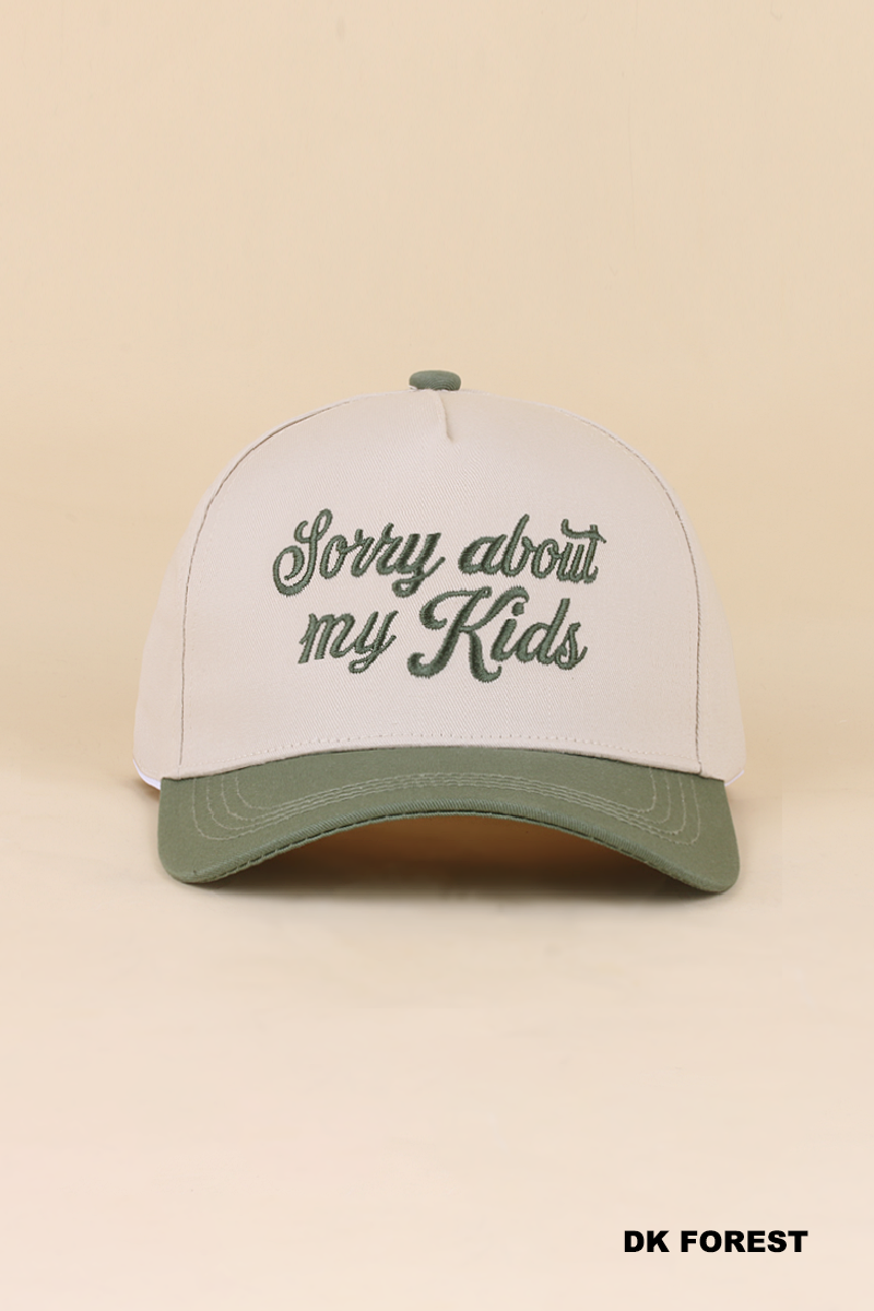 Zenana Sorry About My Kids Two Tone Snapback Hat: COW/ OS