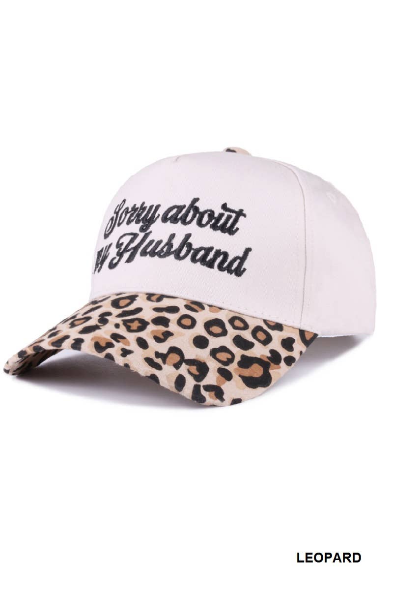 Sorry About My Husband Two Tone Canvas Cotton Cap  Zenana : COW/ OS