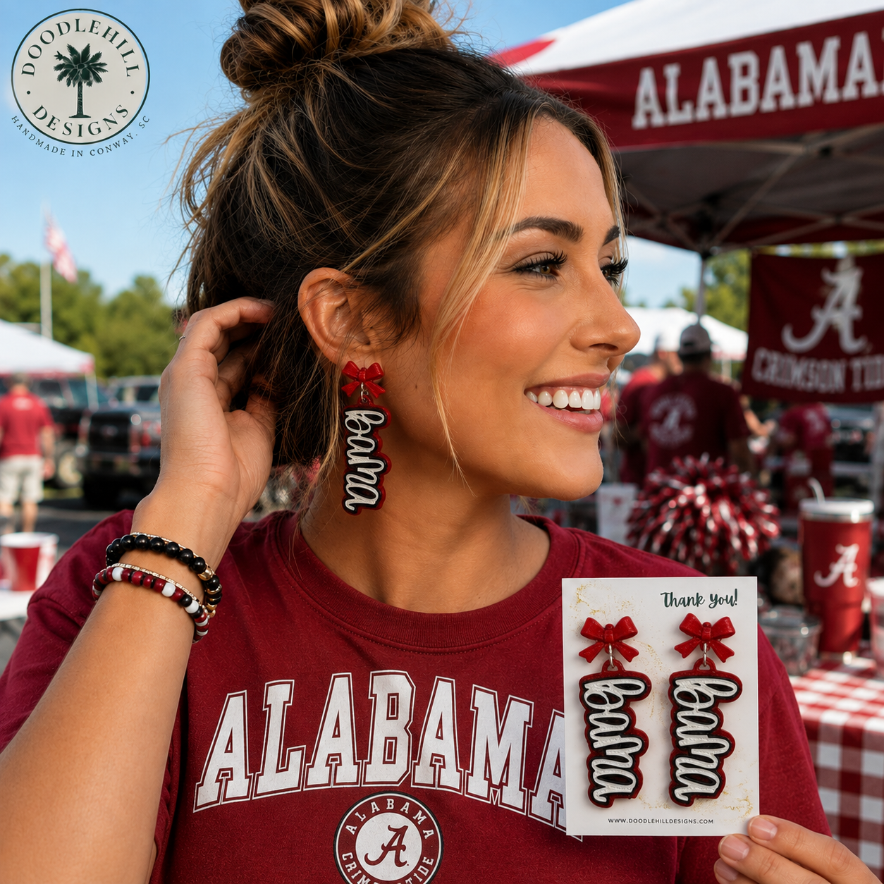 Alabama Crimson Tide Bama Game Day Earrings | Logo post