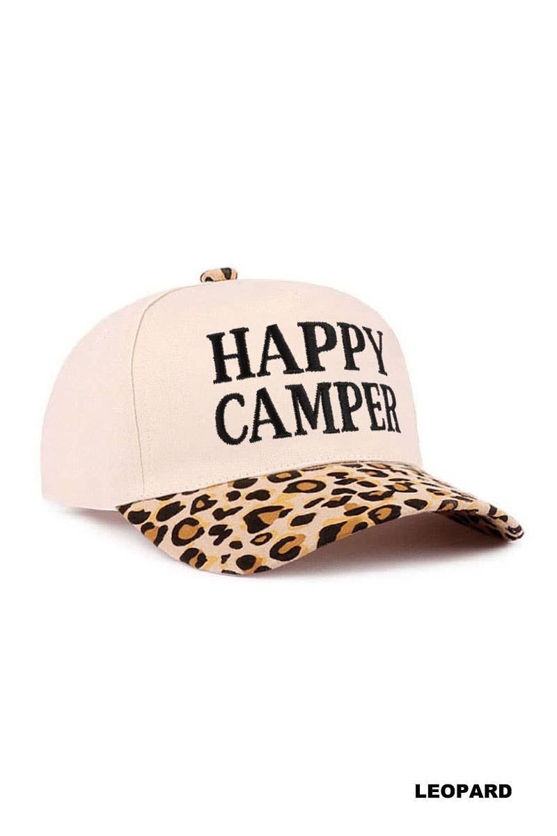Zenana Happy Camper Two Tone Cotton Hat: CAMO/ OS