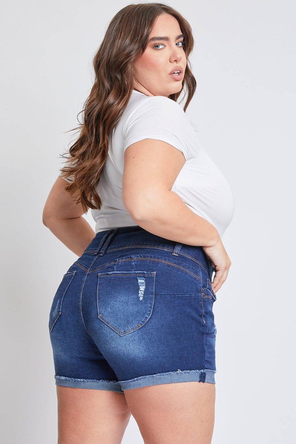 YMI Plus WannaBettaButt Mid Rise Shorts / Sizes 14, 16, 18, 20