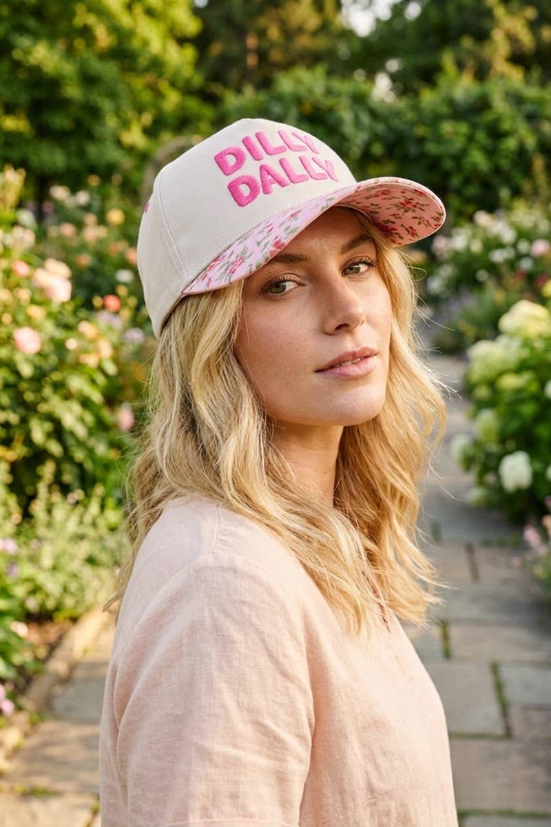Zenana Dilly Dally Two Tone Snapback Hat: FLORAL/ OS