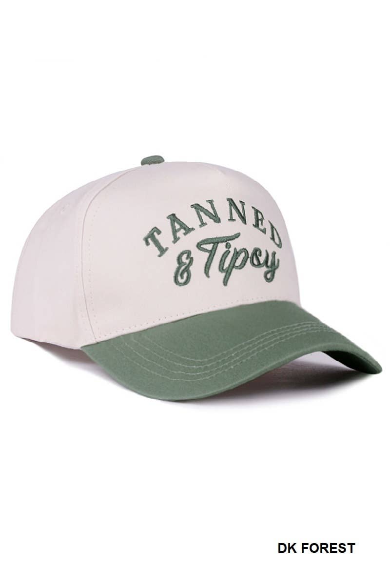 Tanned & Tipsy two tone canvas cotton cap  Zenana .: FLORAL / OS