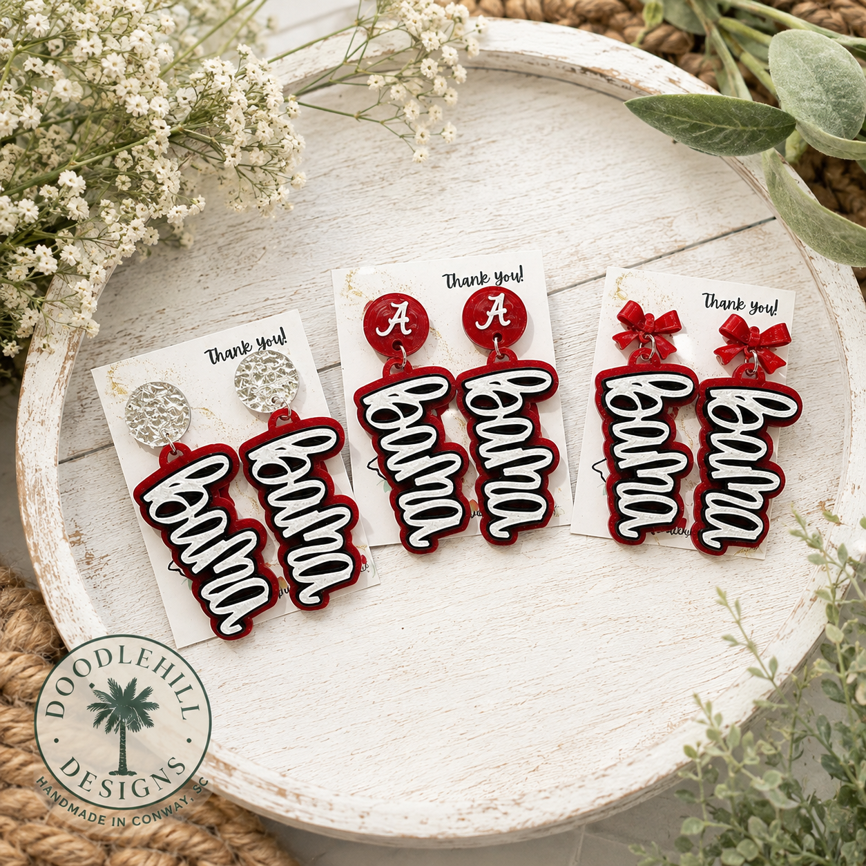 Alabama Crimson Tide Bama Game Day Earrings | Logo post