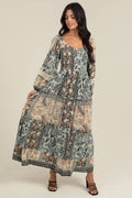 Wanderlust Smocked Boho Maxi Dress Sizes Sm-Lg
