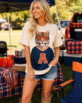 Gameday Auburn Tigers Cream Graphic Tshirt Small-3X