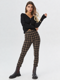 Print Leggings Fit Stretchy Knit Pants: OLIVE MIX / S-M-L