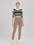 Print Leggings Fit Stretchy Knit Pants: MOCHA MIX / S-M-L