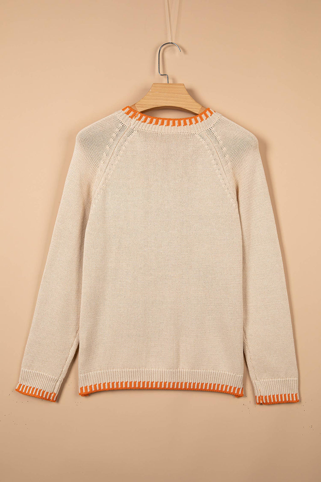 Autumn/Fall Floral Embroidery Pumpkin Sweater : Parchment - Size S-XL
