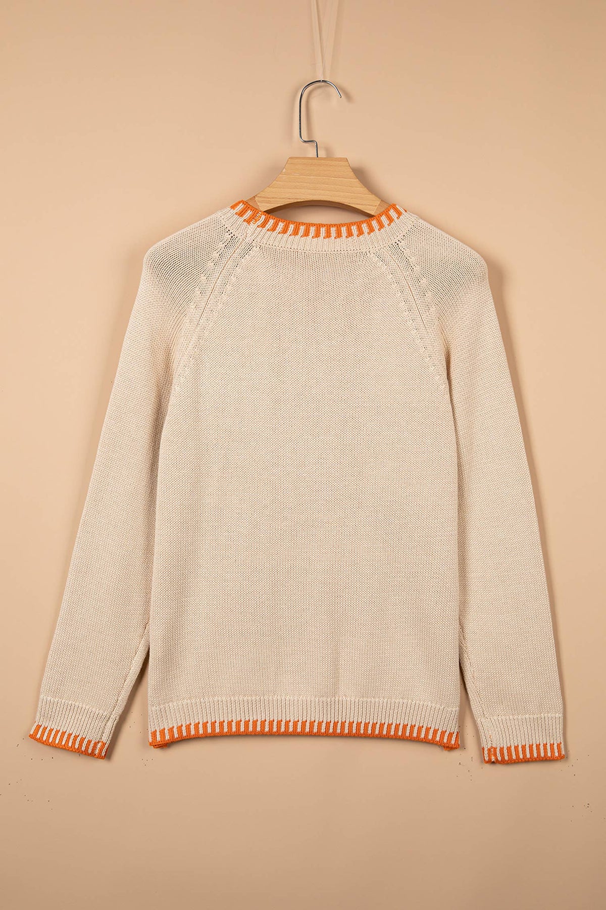 Autumn/Fall Floral Embroidery Pumpkin Sweater : Parchment - Size S-XL