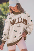 MALLARD Contrast Letter Graphic Sweatshirt Small - XL