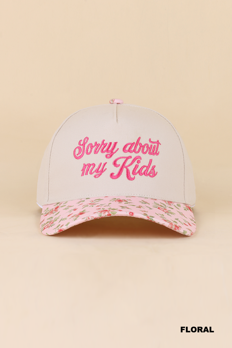 Zenana Sorry About My Kids Two Tone Snapback Hat: COW/ OS