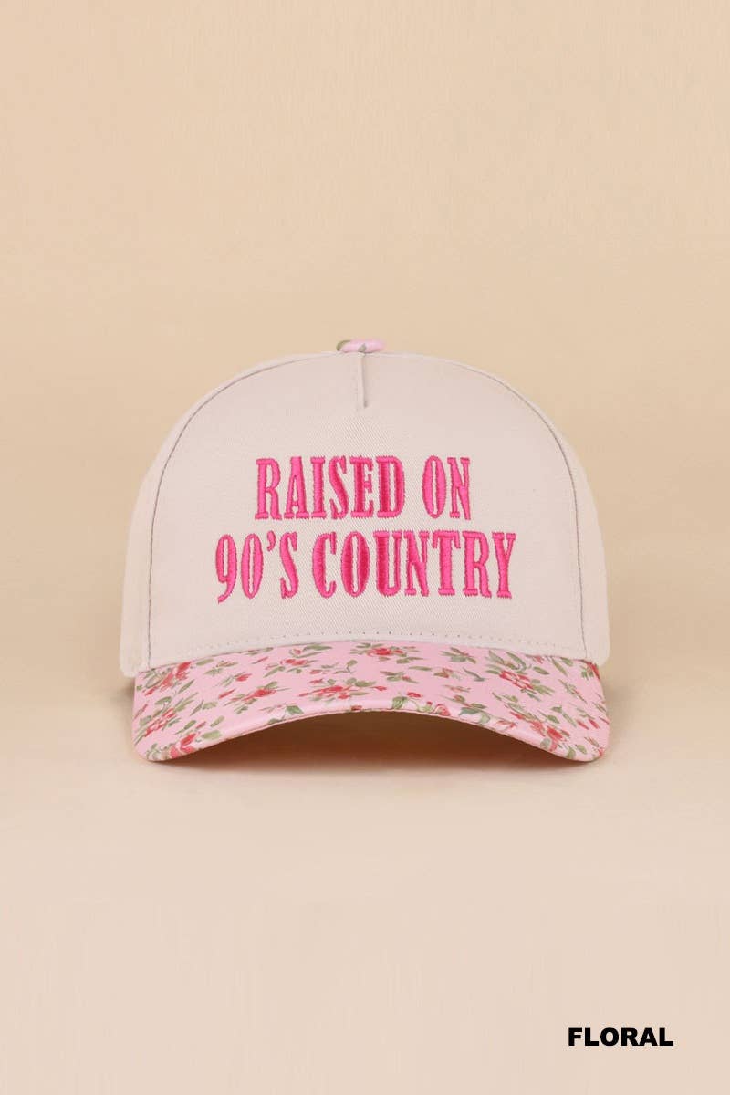 Zenana Raised On 90's Country Two Tone Snapback Hat Zenana : COW- / OS