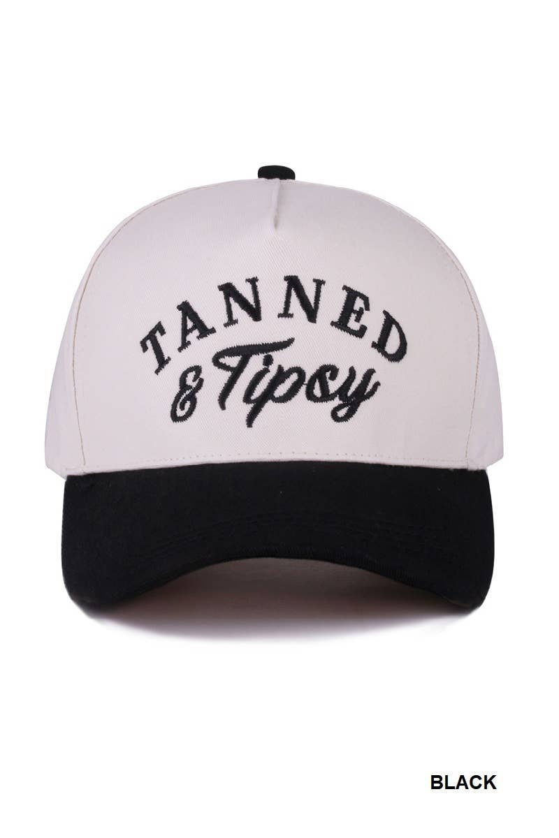 Tanned & Tipsy two tone canvas cotton cap  Zenana .: FLORAL / OS