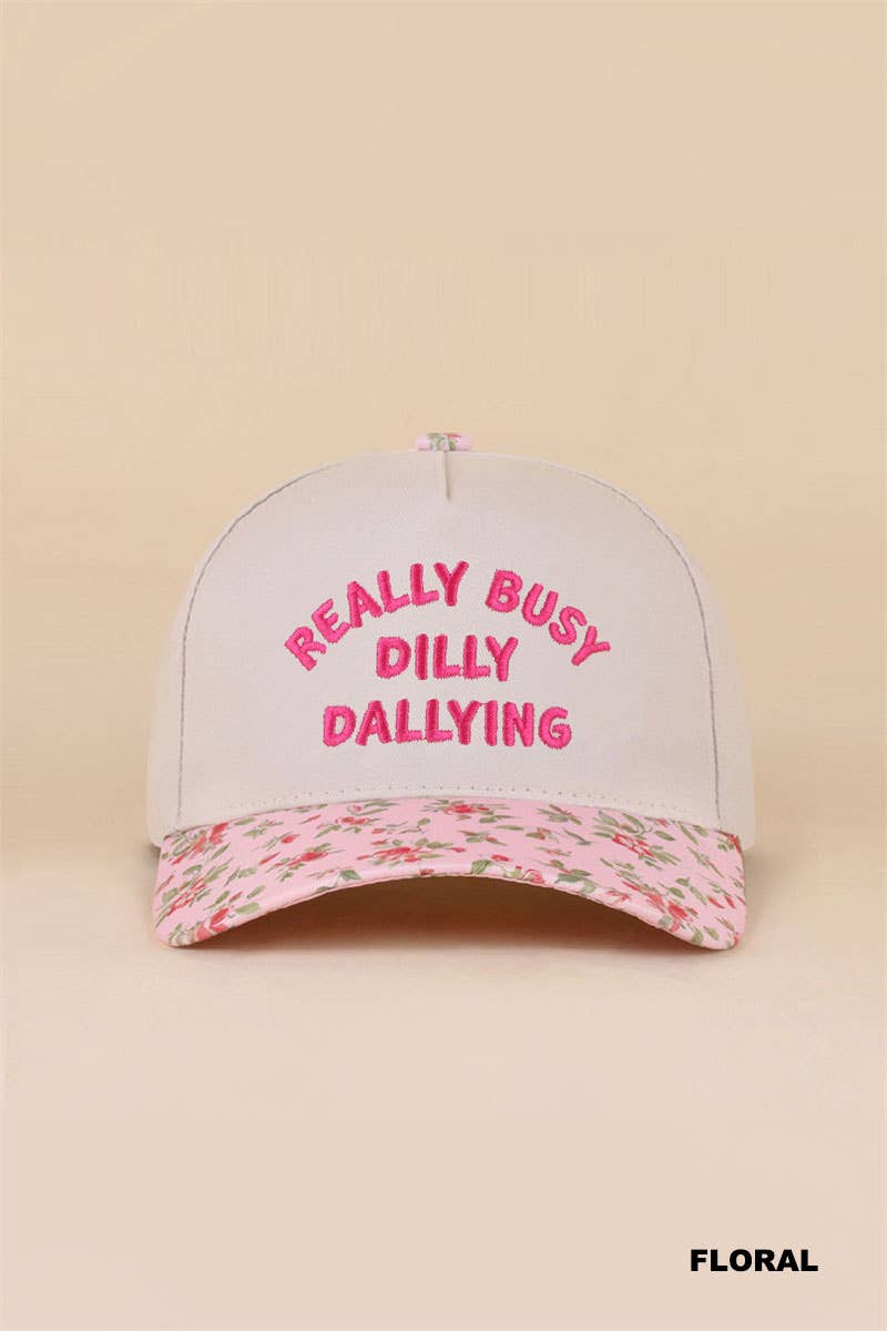 Zenana Dilly Dally Two Tone Snapback Hat: FLORAL/ OS