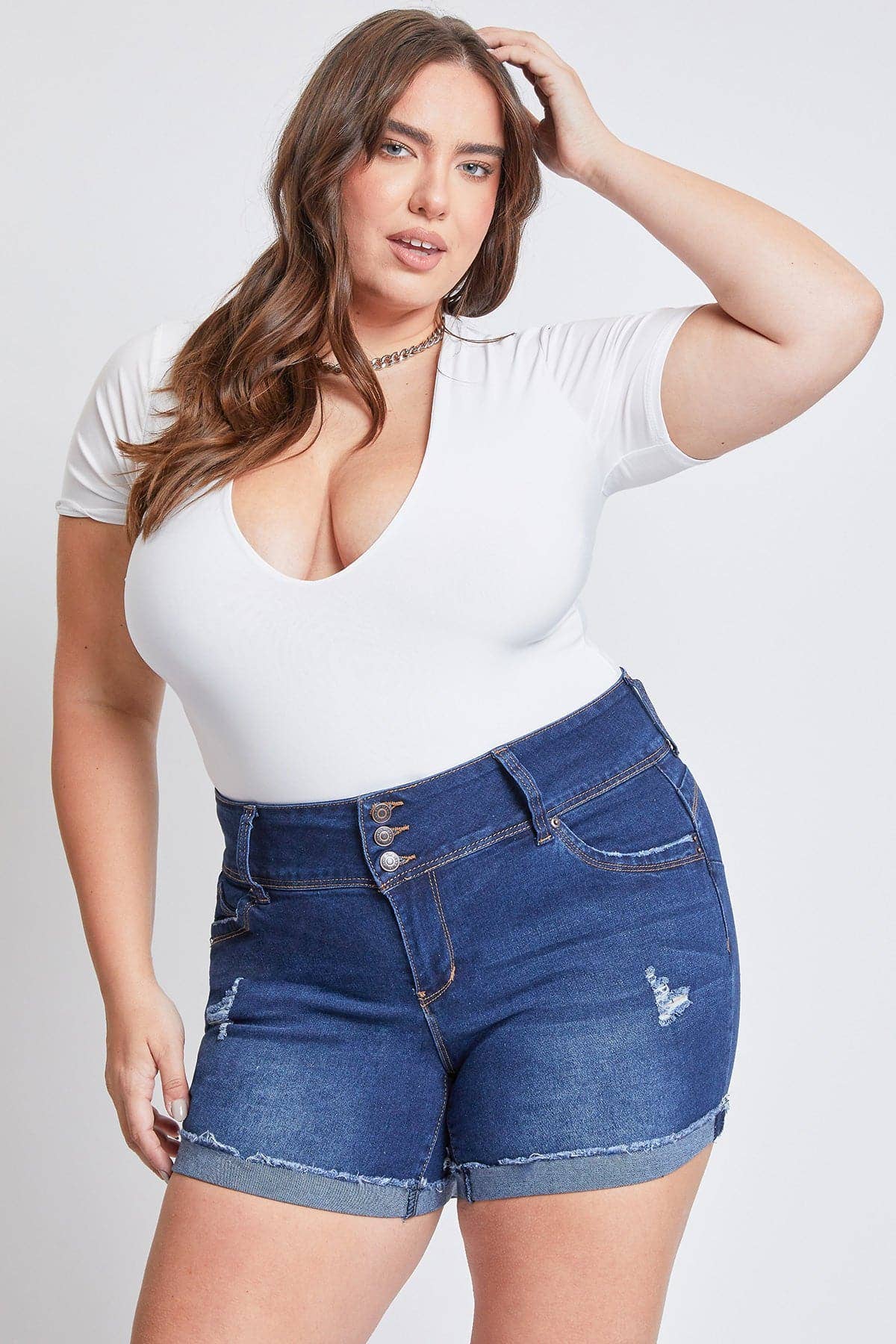 YMI Plus WannaBettaButt Mid Rise Shorts / Sizes 14, 16, 18, 20