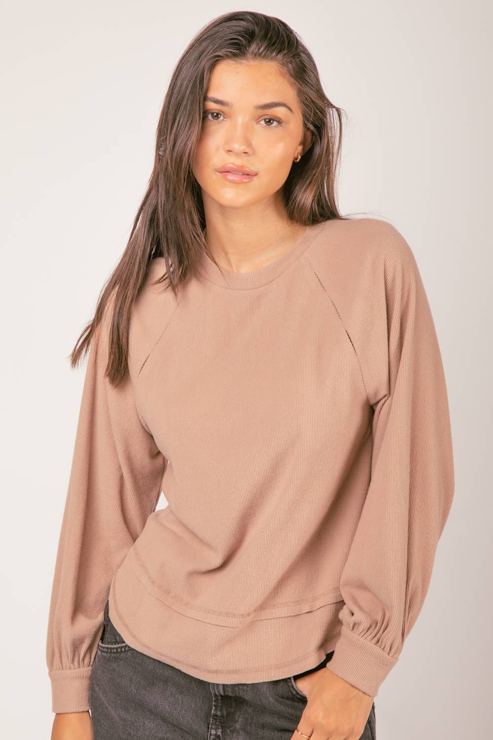 Casual Oversized Cutout Knit Top: CREAM