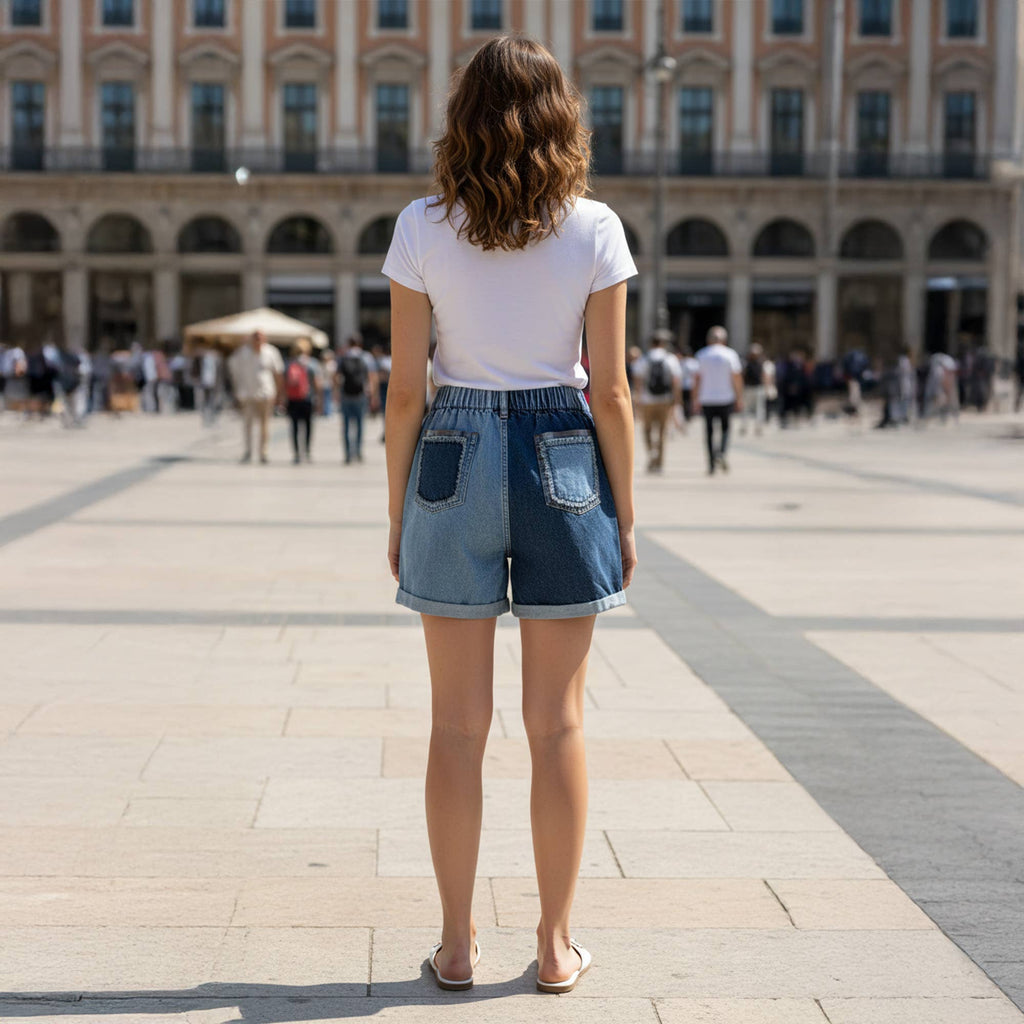 Young Threads: Artisan Boho Linen Tie-Waist Ruffle Hem Shorts NEW: LATTE / Small - XL