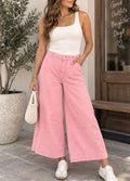 Zenana Pretty in Pink Denim Cropped Wide Leg Pants Sizes Small - Large