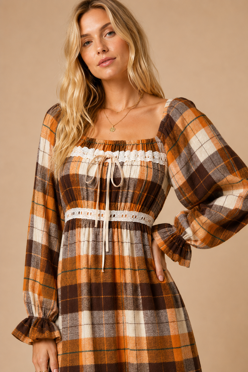 Autumn Vintage Love Plaid Flannel Maxi Dress - Sizes Small - 3X