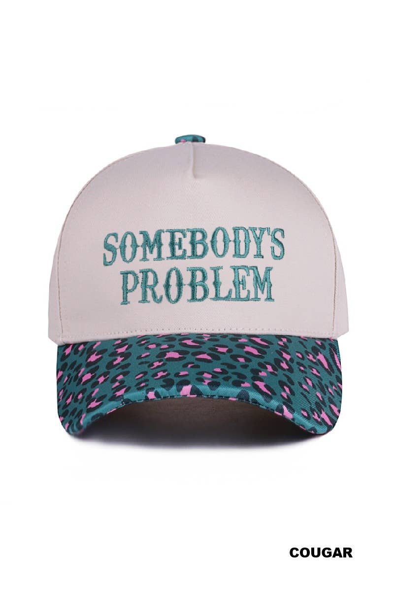 Zenana Somebody's Problem TwoTone Canvas Cotton Cap: COW / OS