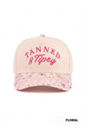 Tanned & Tipsy two tone canvas cotton cap  Zenana .: FLORAL / OS