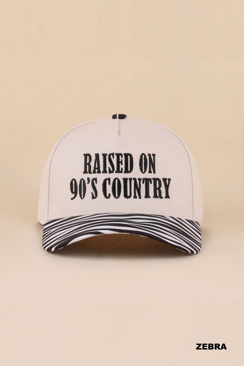 Zenana Raised On 90's Country Two Tone Snapback Hat Zenana : COW- / OS
