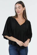 Boho Puff Sleeve Blouse - Sizes Small - Large