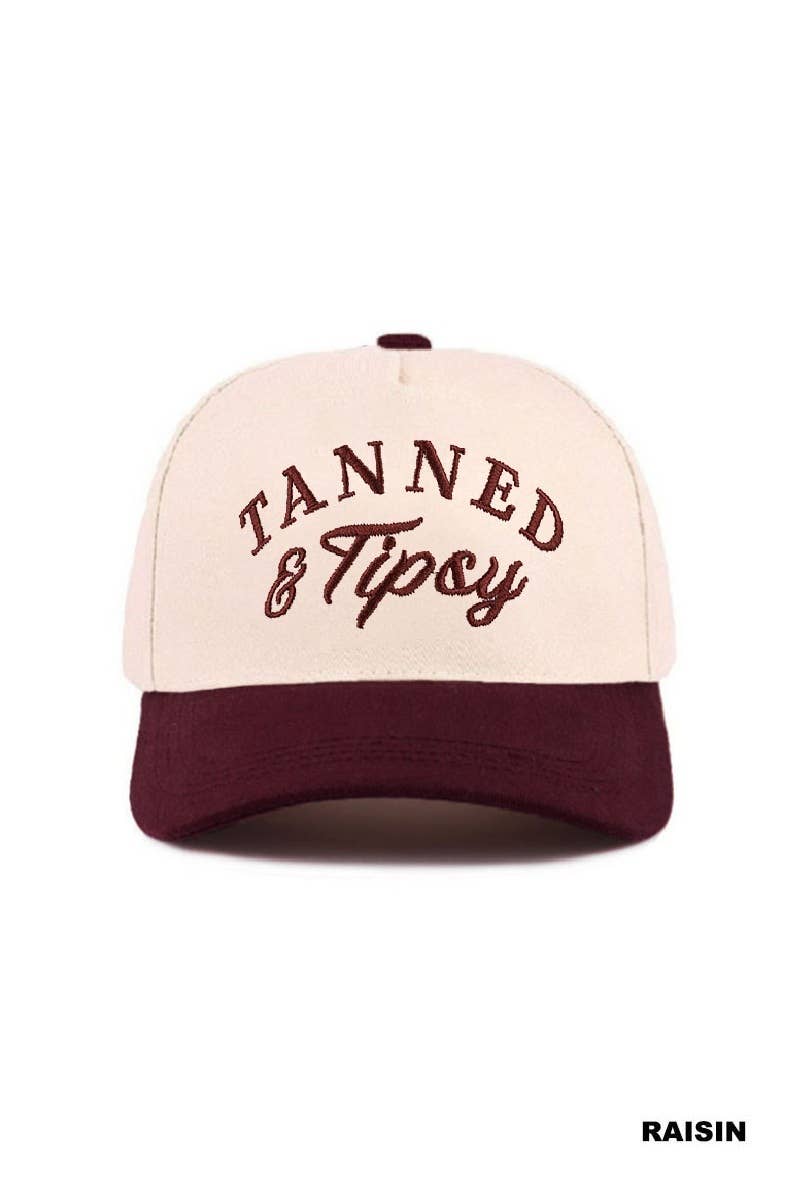 Tanned & Tipsy two tone canvas cotton cap  Zenana .: FLORAL / OS