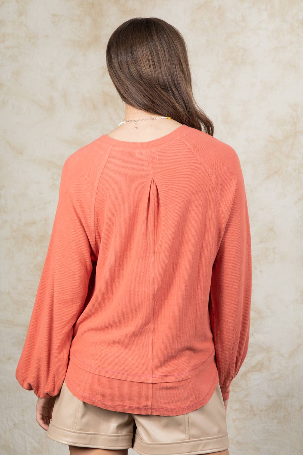 Casual Oversized Cutout Knit Top: CREAM