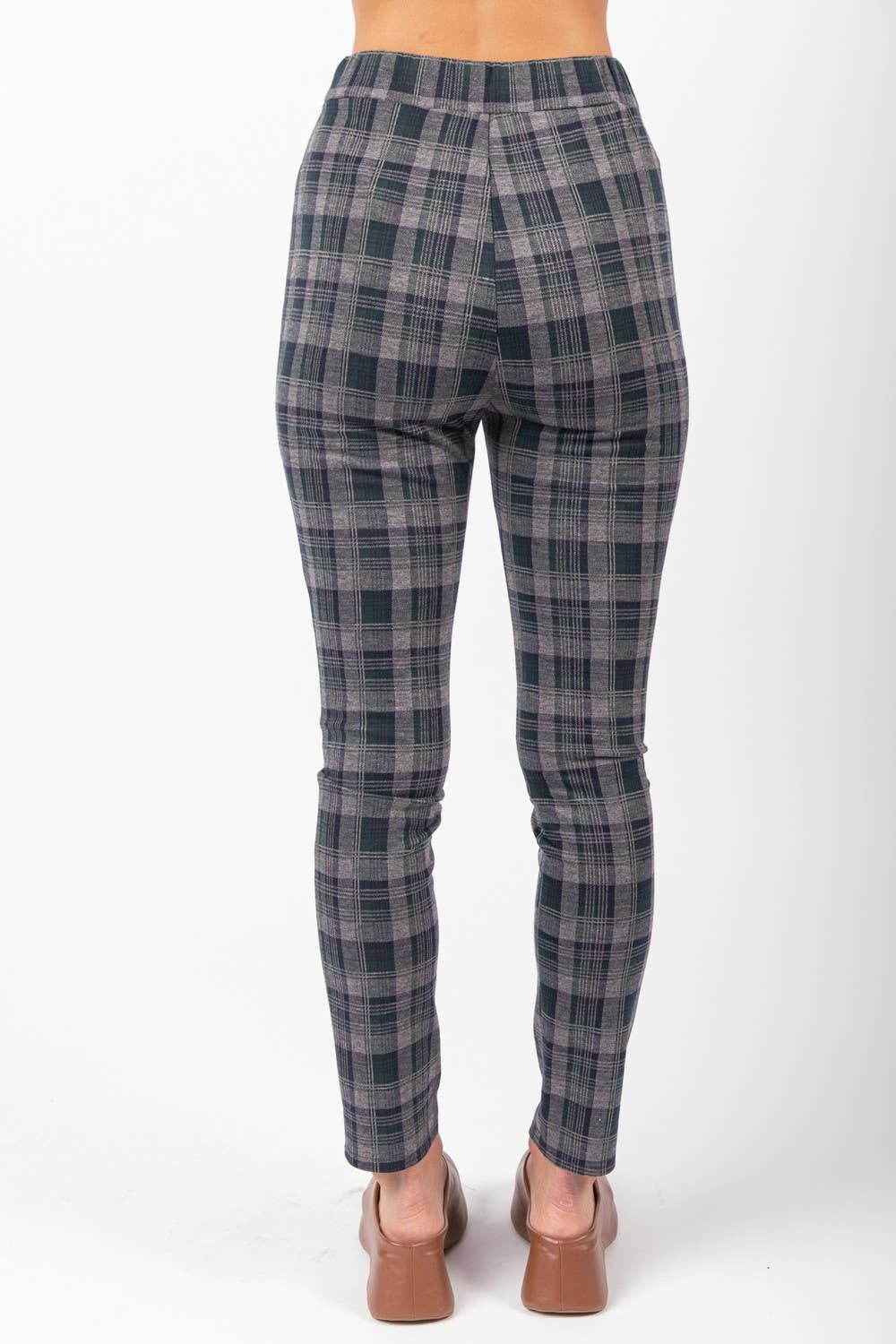 Print Leggings Fit Stretchy Knit Pants: OLIVE MIX / S-M-L