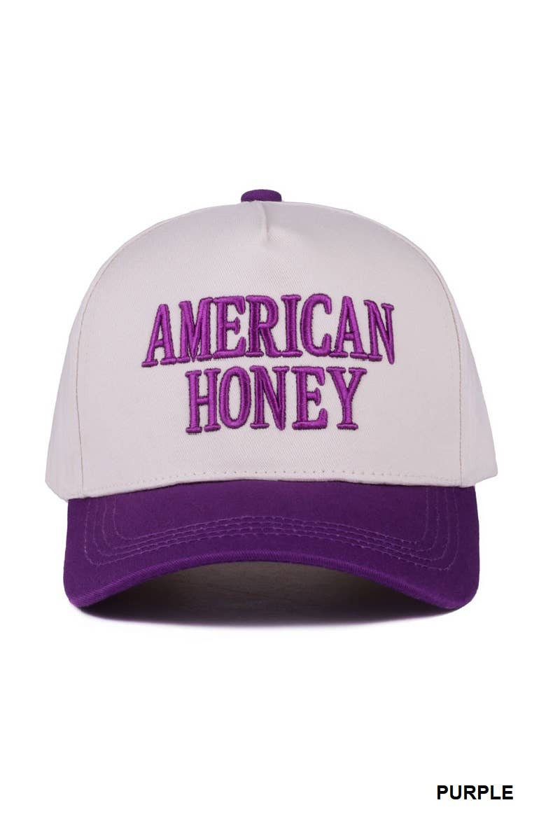 American Honey Two Tone Canvas Cotton Cap  Zenana : COW/ OS