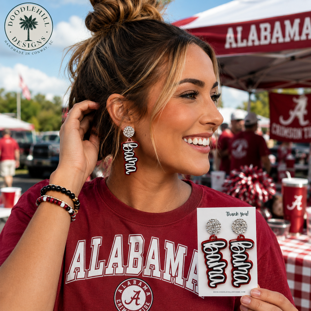 Alabama Crimson Tide Bama Game Day Earrings | Logo post