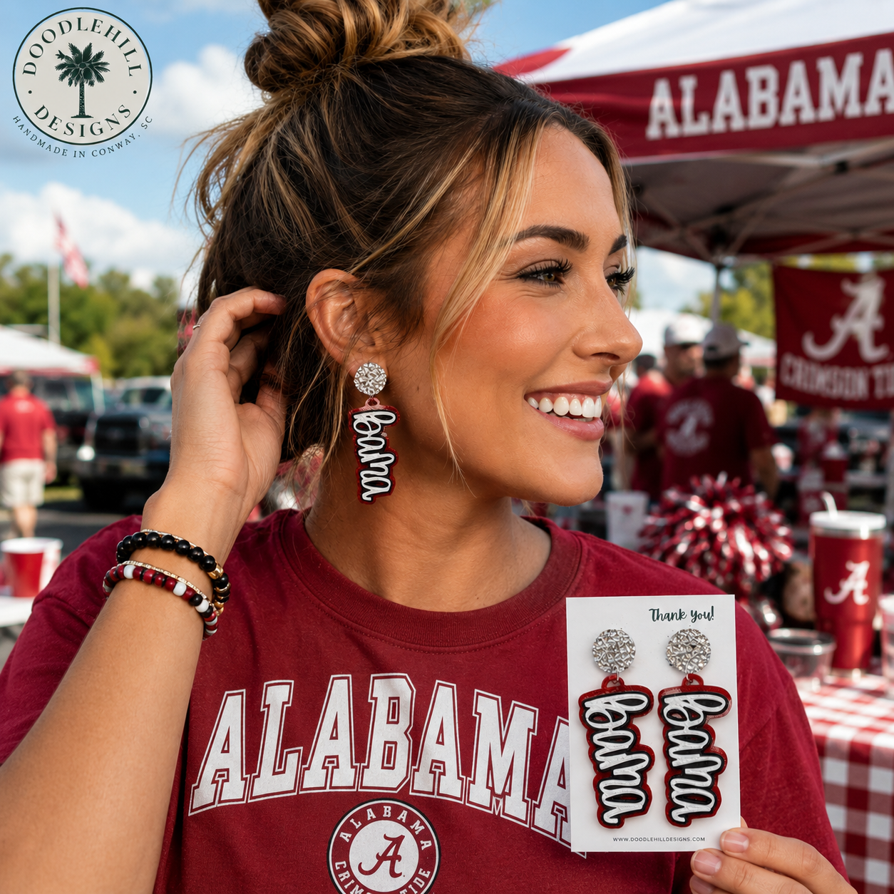 Alabama Crimson Tide Bama Game Day Earrings | Logo post